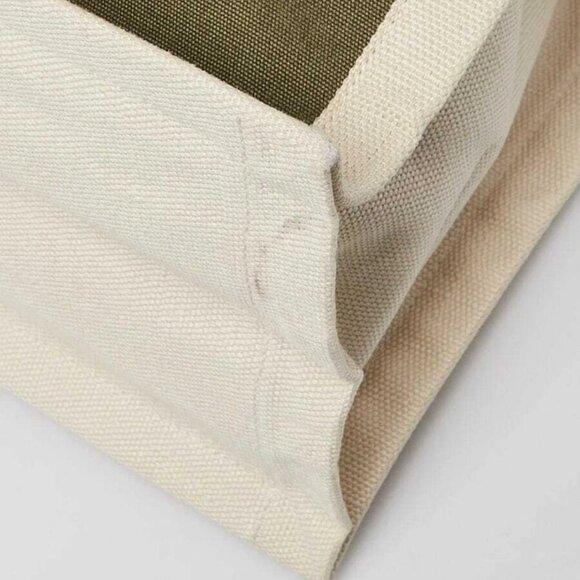 Yves Saint Laurent Green Linen And Leather Rive Gauche Tote Bag - Picture 4 of 11